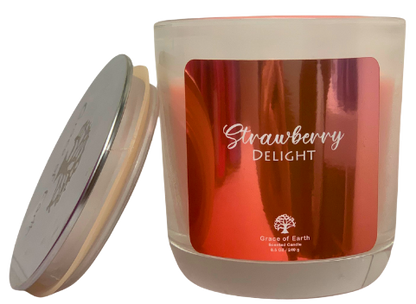 Strawberry Delight Glass Candle