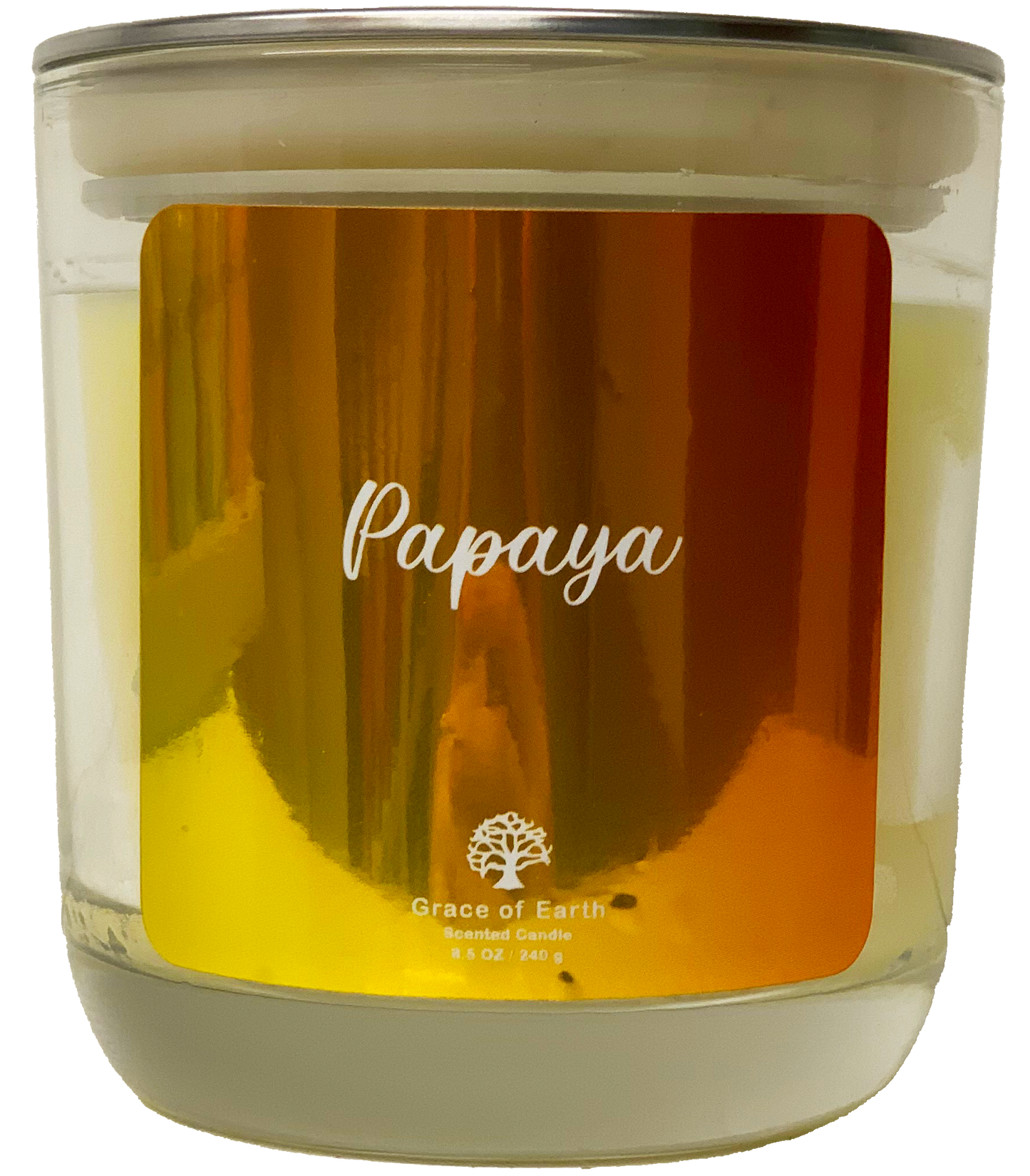 Papaya Glass Candle