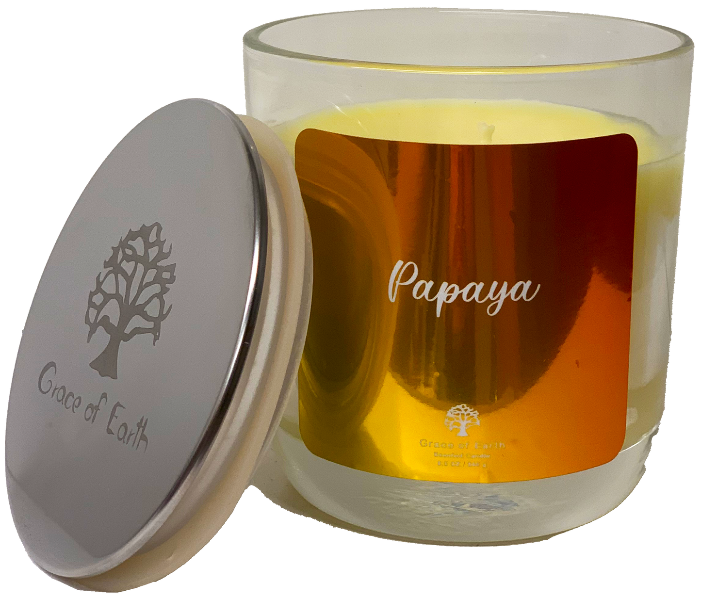 Papaya Glass Candle